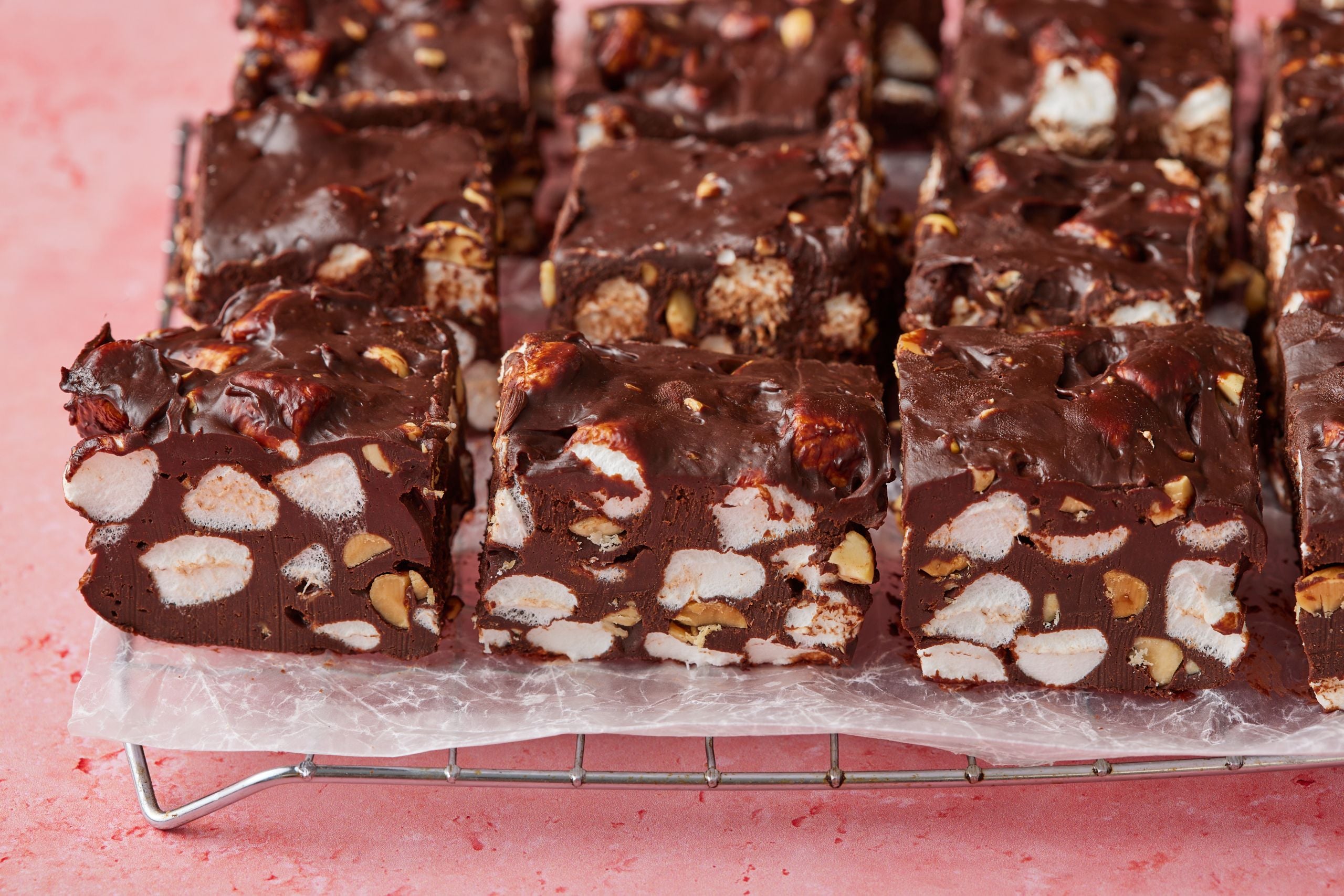 Decadent Chocolate Rocky Road Fudge with Marshmallows and Walnuts